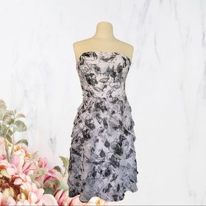 White House Black Market Floral Strapless Dress